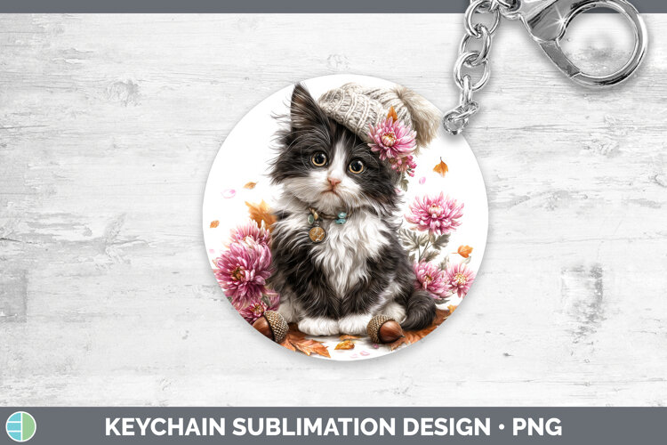 GorgeousCats Knit Hat Keychain design.