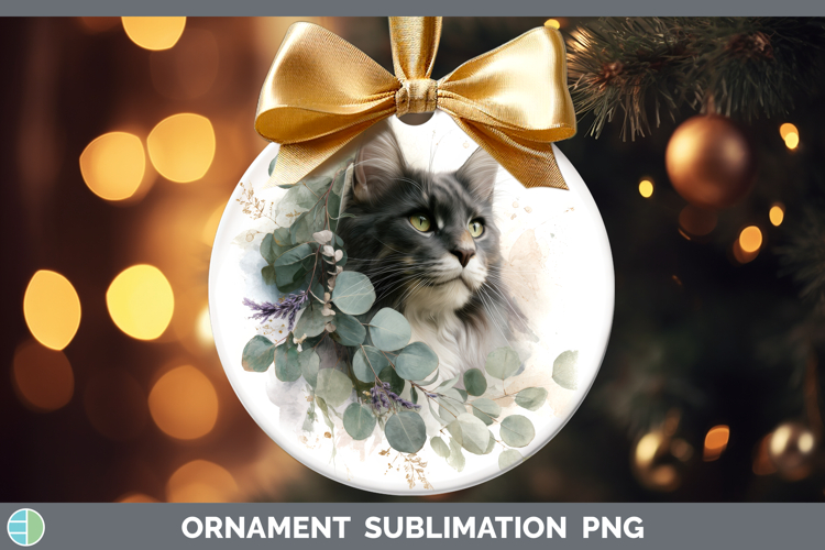 Norwegian Forest Ornament Cats Lavender and Eucalyptus Subli