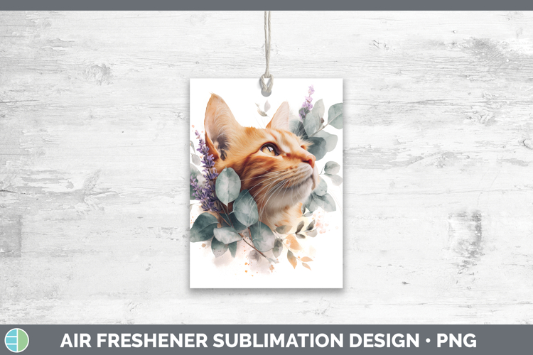 Orange Air Freshener Cats Lavender and Eucalyptus Sublimatio