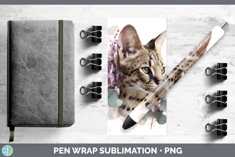 Savannah Pen Wrap Cats Lavender and Eucalyptus Sublimation P