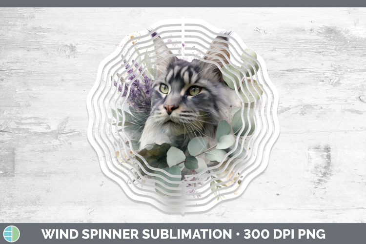 Siberian Wind Spinner Cats Lavender and Eucalyptus Sublimati
