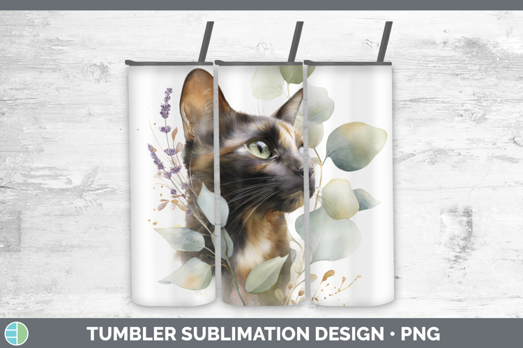 Tortoiseshell Tumbler Cats Lavender and Eucalyptus Sublimati