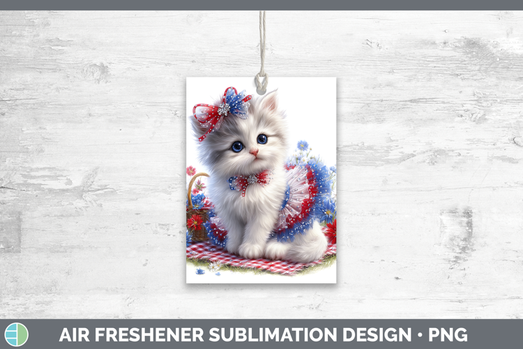 Cats Patriotic Angora Cat Air Freshener Sublimation Car Fres