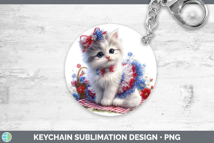 GorgeousCats Patriotic Keychain design.