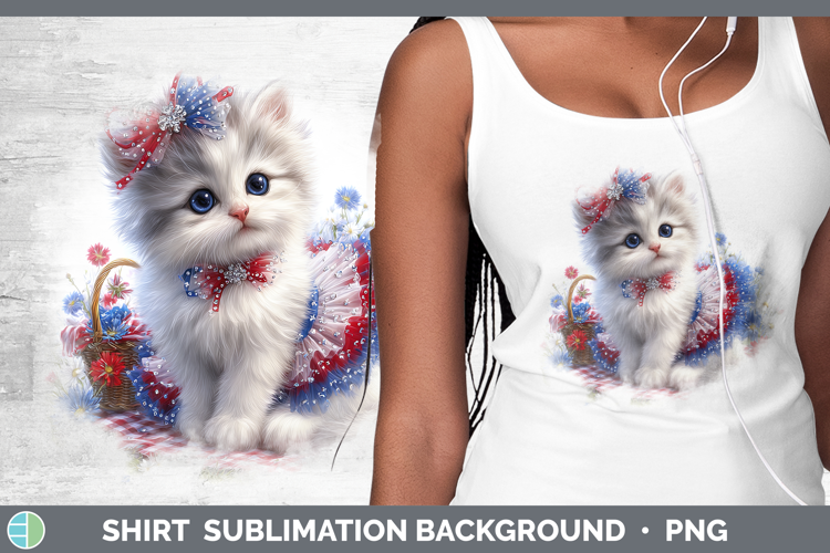Cats Patriotic Angora Cat Shirt Sublimation Background Desig