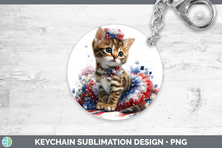 GorgeousCats Patriotic Keychain design.