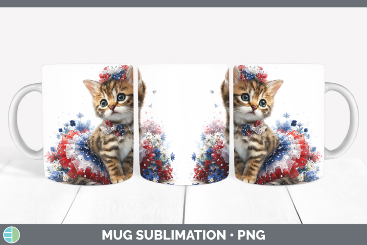 Cats Patriotic Bengal Cat Mug Wrap Sublimation Coffee Cup De