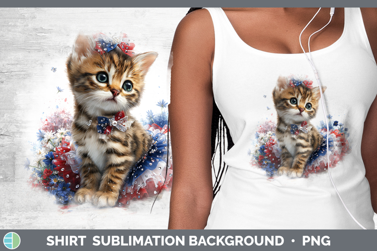 Cats Patriotic Bengal Cat Shirt Sublimation Background Desig