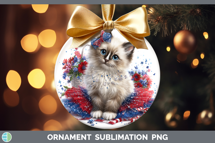 Cats Patriotic Birman Cat Ornament Sublimation Bauble Design