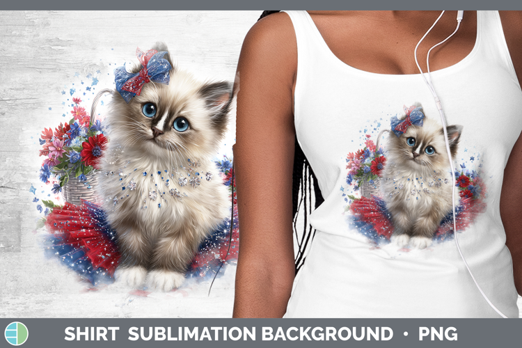 Cats Patriotic Birman Cat Shirt Sublimation Background Desig