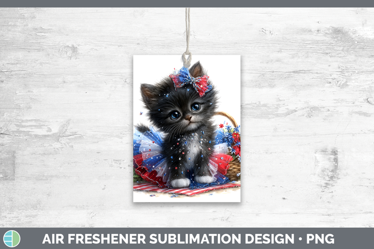 Cats Patriotic Black Cat Air Freshener Sublimation Car Fresh