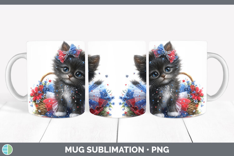 GorgeousCats Patriotic Mug Wrap design.