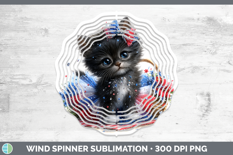 Cats Patriotic Black Cat Wind Spinner Sublimation Spinner De