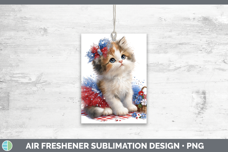 Cats Patriotic Calico Cat Air Freshener Sublimation Car Fres