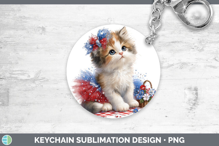 GorgeousCats Patriotic Keychain design.