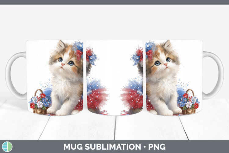 GorgeousCats Patriotic Mug Wrap design.