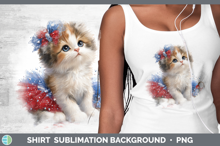 Cats Patriotic Calico Cat Shirt Sublimation Background Desig