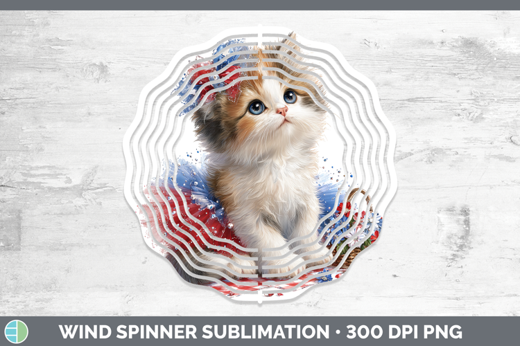 Cats Patriotic Calico Cat Wind Spinner Sublimation Spinner D