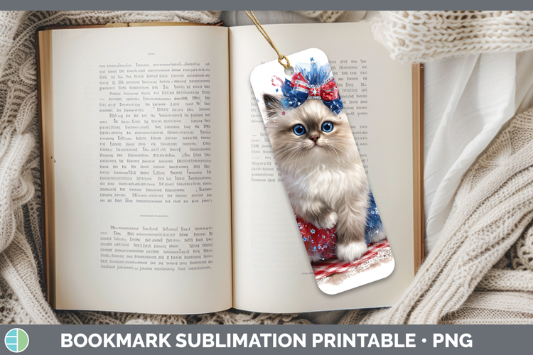 Cats Patriotic Himalayan Cat Bookmark Sublimation Printable