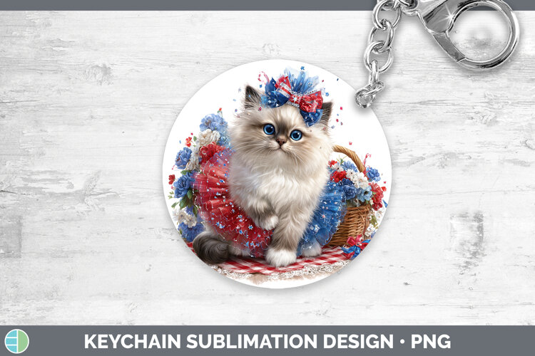 GorgeousCats Patriotic Keychain design.