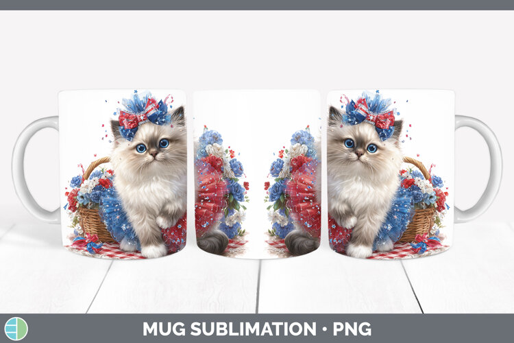 GorgeousCats Patriotic Mug Wrap design.