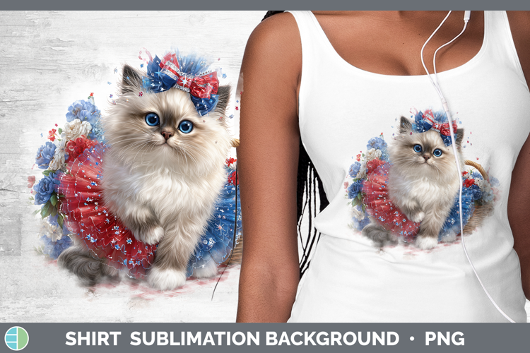 Cats Patriotic Himalayan Cat Shirt Sublimation Background De