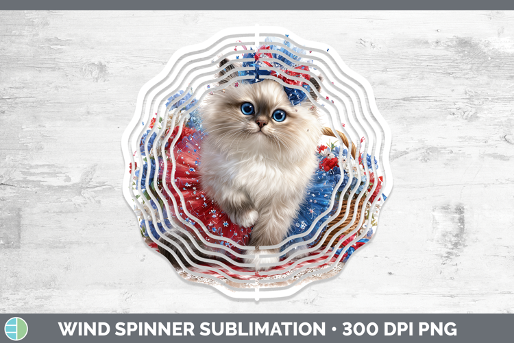 Cats Patriotic Himalayan Cat Wind Spinner Sublimation Spinne