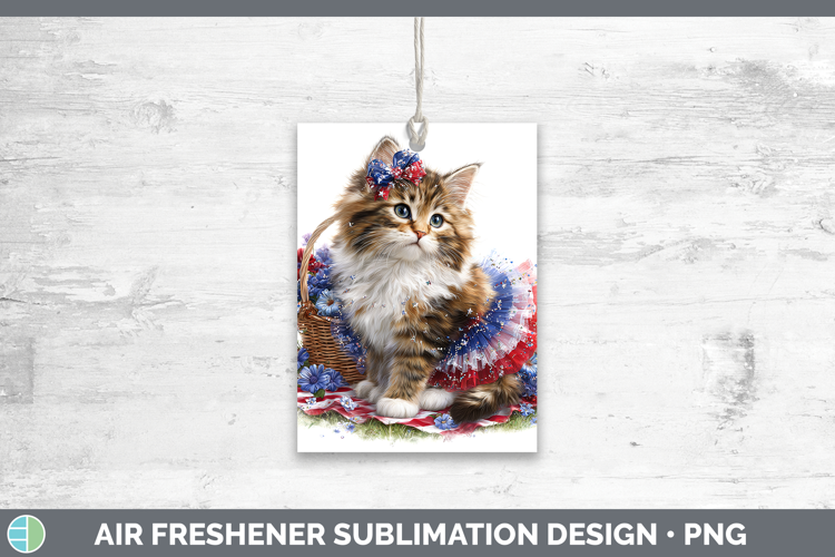 Cats Patriotic Maine Coon Cat Air Freshener Sublimation Car