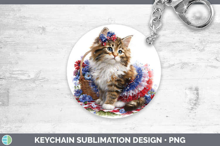 GorgeousCats Patriotic Keychain design.