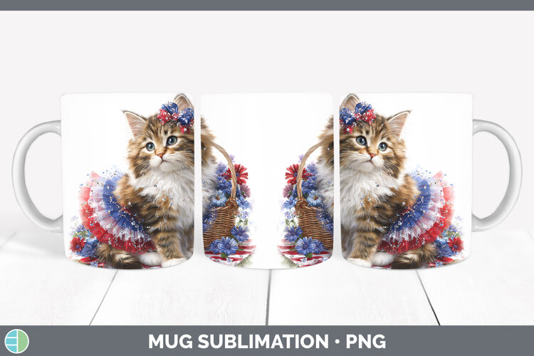 GorgeousCats Patriotic Mug Wrap design.
