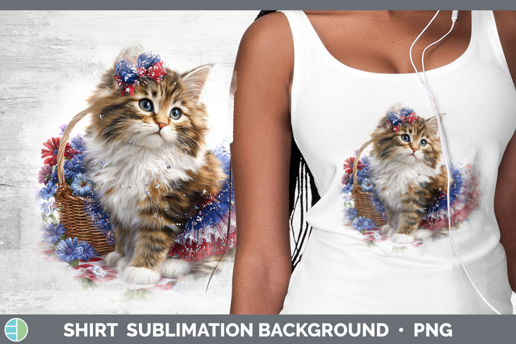 Cats Patriotic Maine Coon Cat Shirt Sublimation Background D