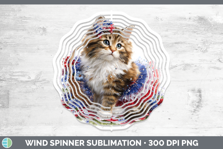 Cats Patriotic Maine Coon Cat Wind Spinner Sublimation Spinn