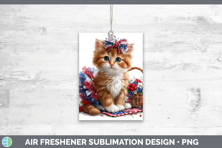 Cats Patriotic Orange Cat Air Freshener Sublimation Car Fres
