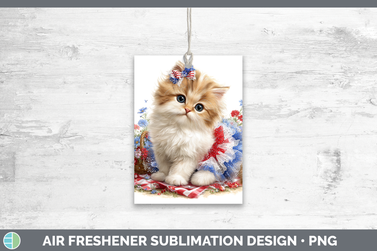 Cats Patriotic Persian Cat Air Freshener Sublimation Car Fre