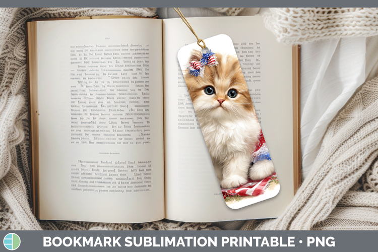 Cats Patriotic Persian Cat Bookmark Sublimation Printable De