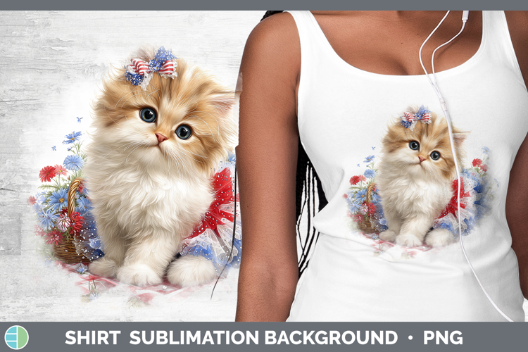 Cats Patriotic Persian Cat Shirt Sublimation Background Desi