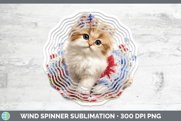 Cats Patriotic Persian Cat Wind Spinner Sublimation Spinner