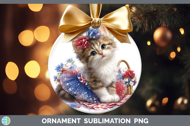 Cats Patriotic Ragdoll Cat Ornament Sublimation Bauble Desig