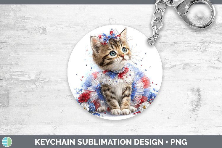 GorgeousCats Patriotic Keychain design.