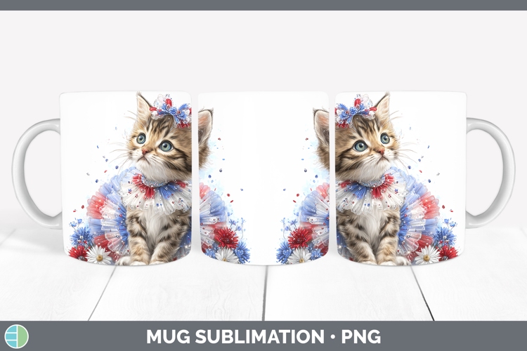 Cats Patriotic Savannah Cat Mug Wrap Sublimation Coffee Cup