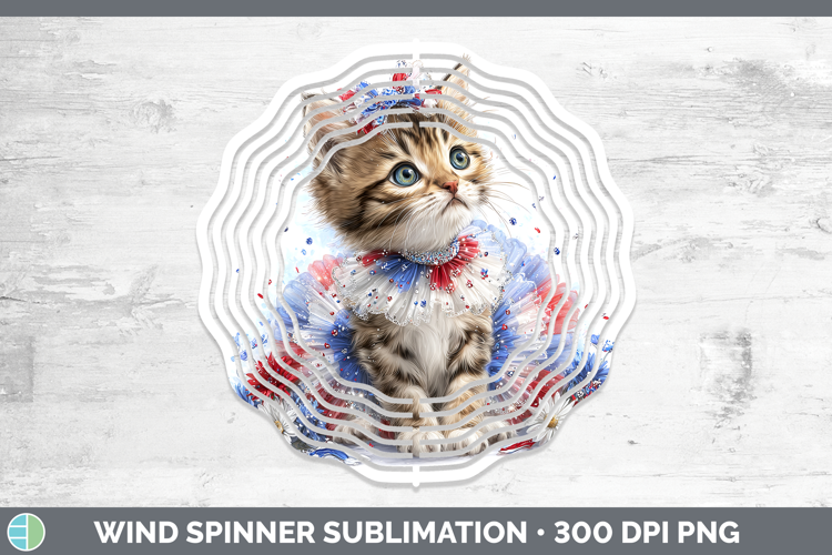 Cats Patriotic Savannah Cat Wind Spinner Sublimation Spinner