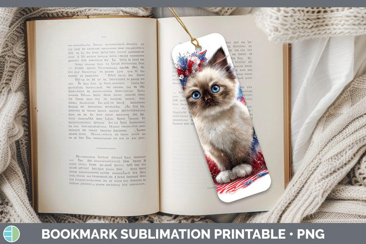 Cats Patriotic Siamese Cat Bookmark Sublimation Printable De
