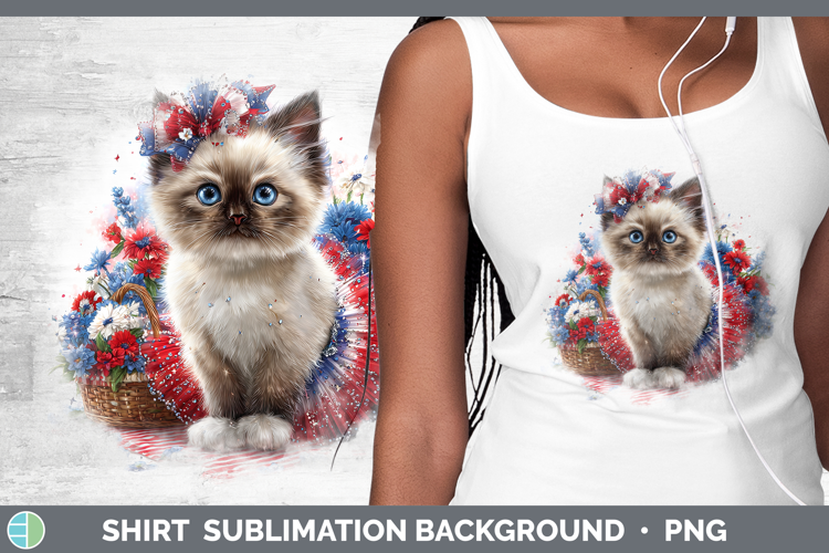 Cats Patriotic Siamese Cat Shirt Sublimation Background Desi