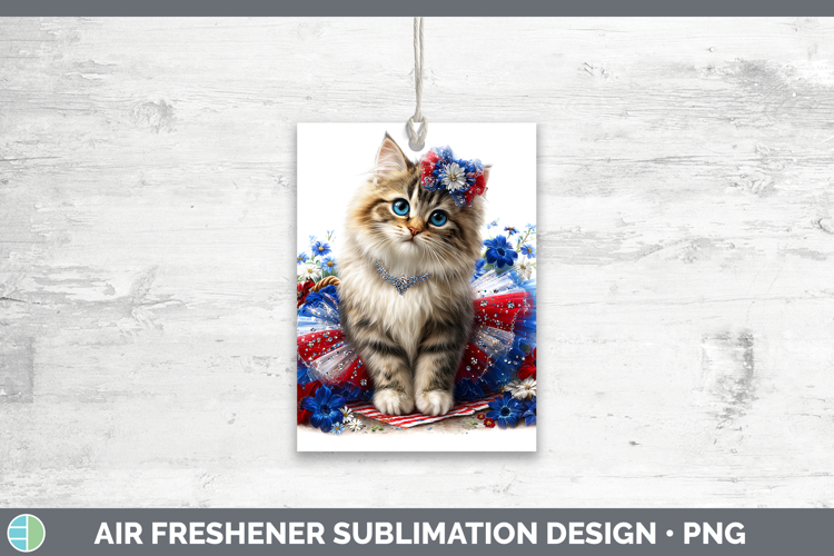 Cats Patriotic Siberian Cat Air Freshener Sublimation Car Fr