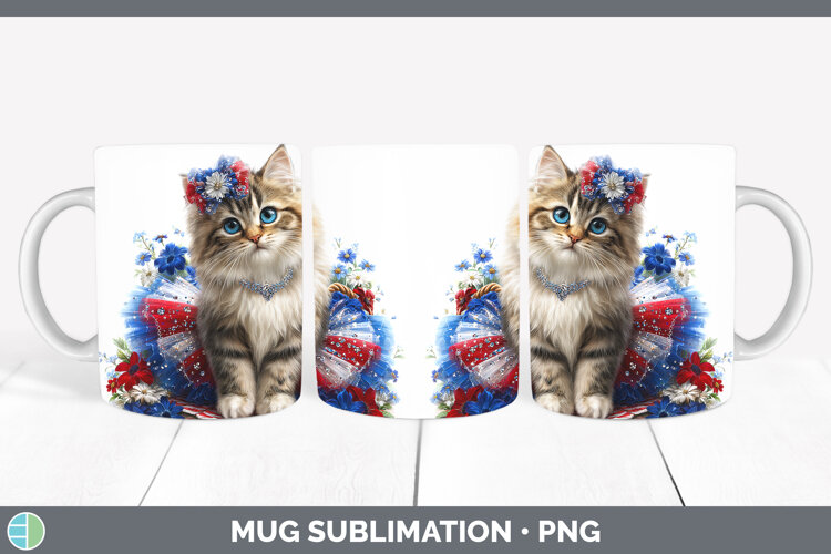 GorgeousCats Patriotic Mug Wrap design.
