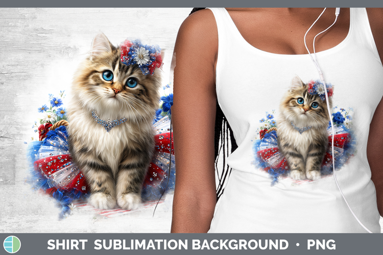 Cats Patriotic Siberian Cat Shirt Sublimation Background Des