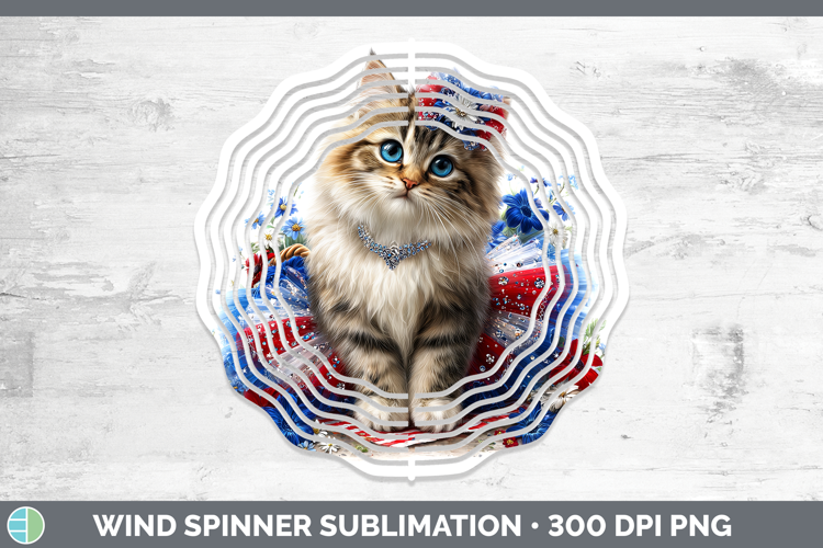 Cats Patriotic Siberian Cat Wind Spinner Sublimation Spinner