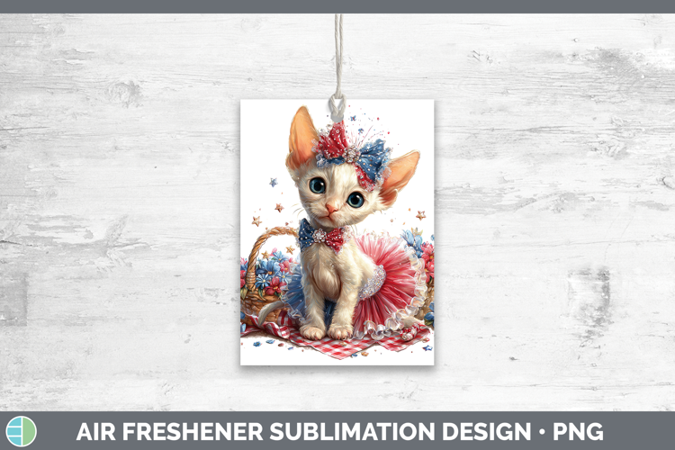 Cats Patriotic Sphynx Cat Air Freshener Sublimation Car Fres