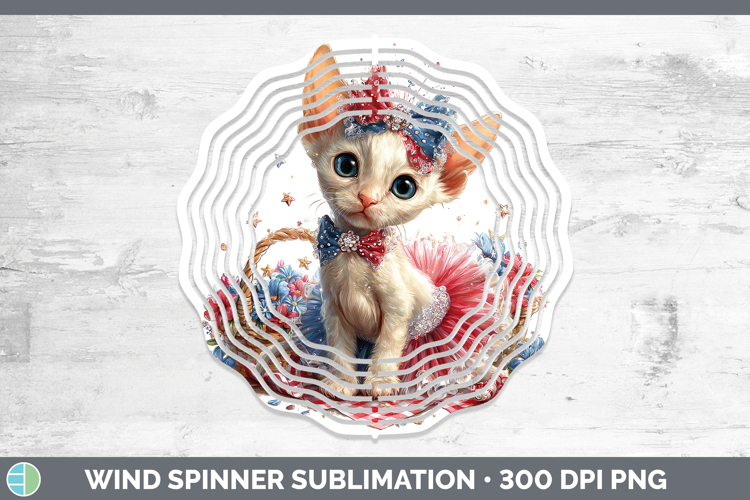 Cats Patriotic Sphynx Cat Wind Spinner Sublimation Spinner D
