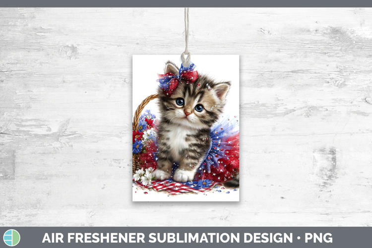 Cats Patriotic Tabby Cat Air Freshener Sublimation Car Fresh